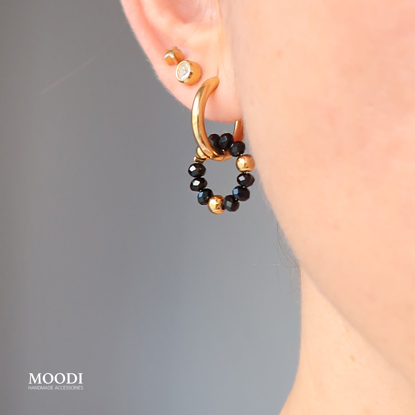 Обеци Халки от Черен Турмалин