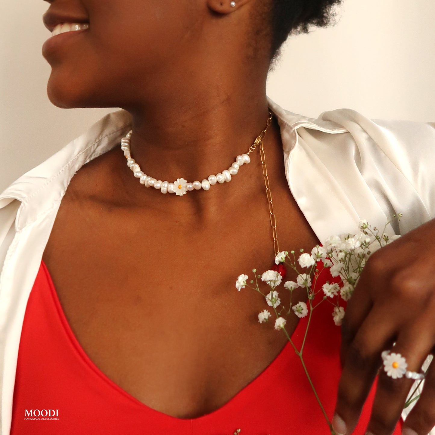 Колие "Daisies and ladybugs"