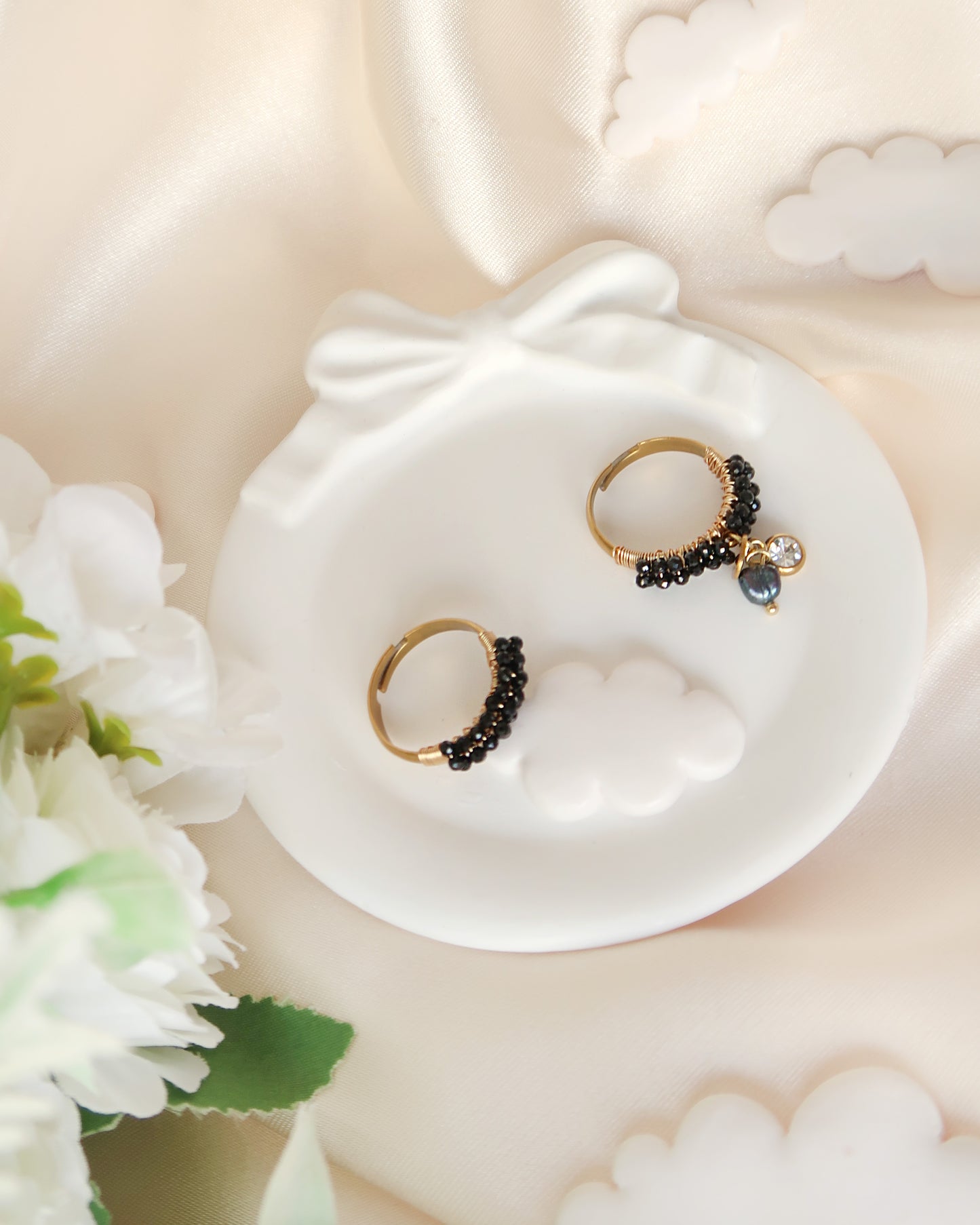 Black Swarovski Simple Ring