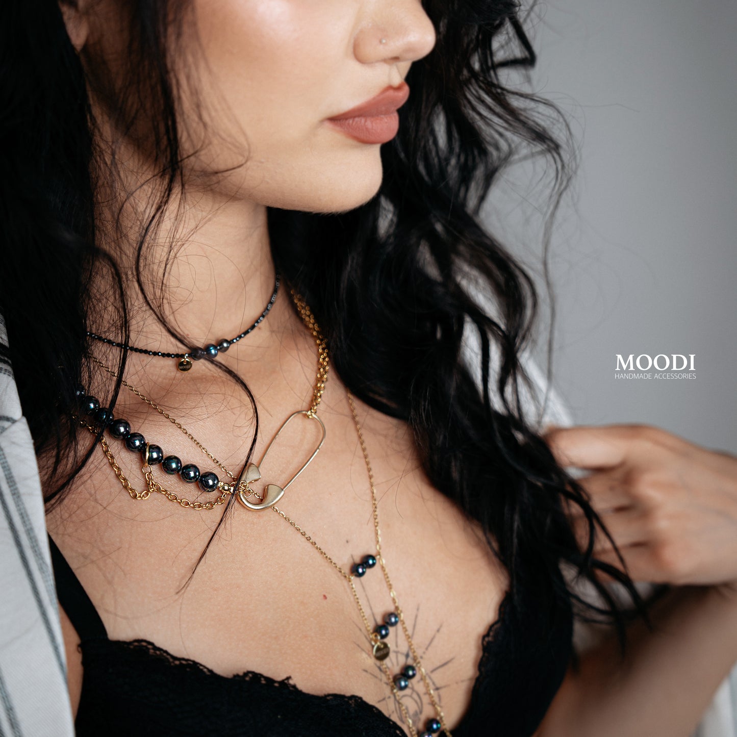 Body jewelry "Black Swan"