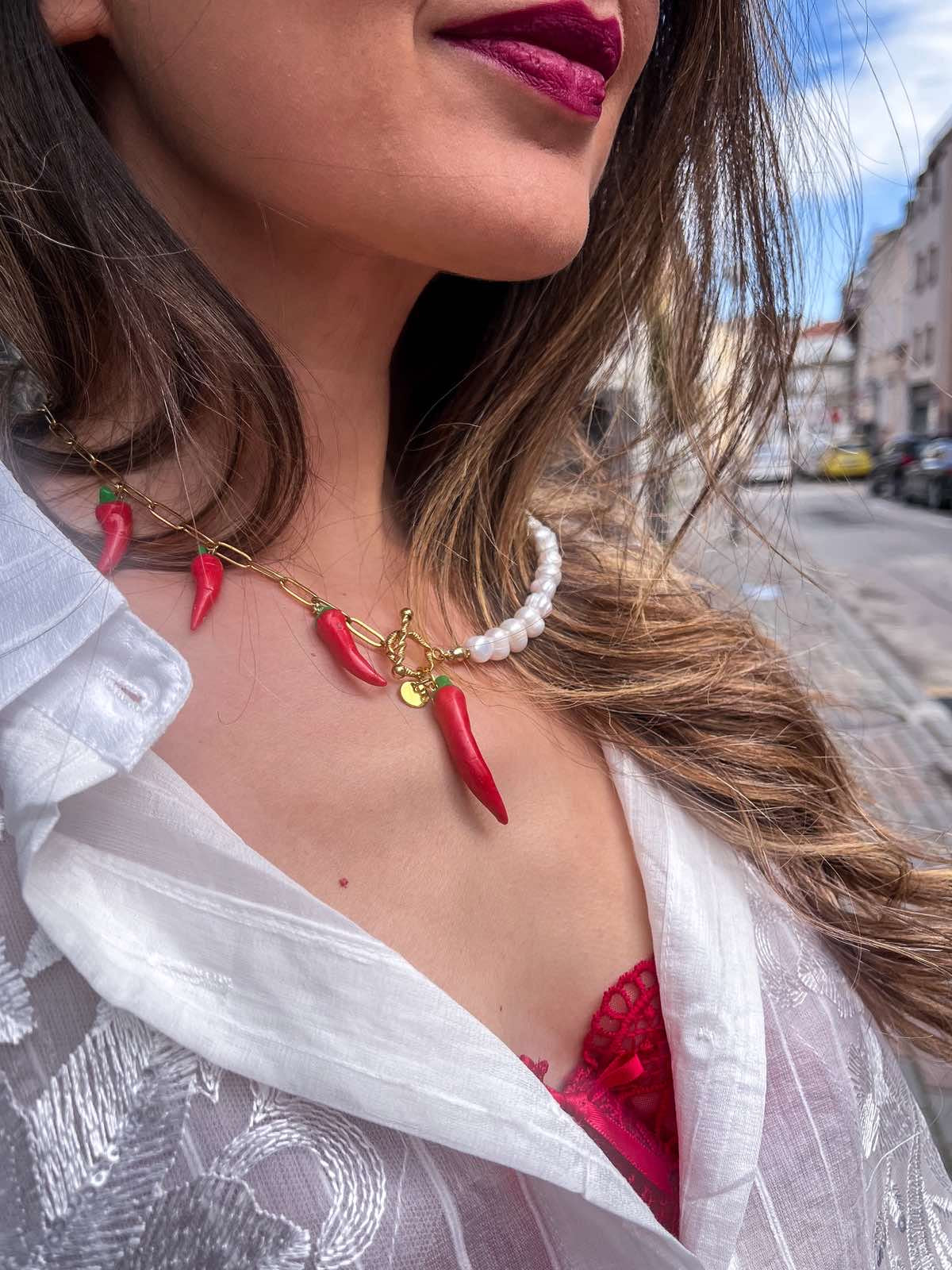 Be hot Necklace and Scarlet Muse brooch