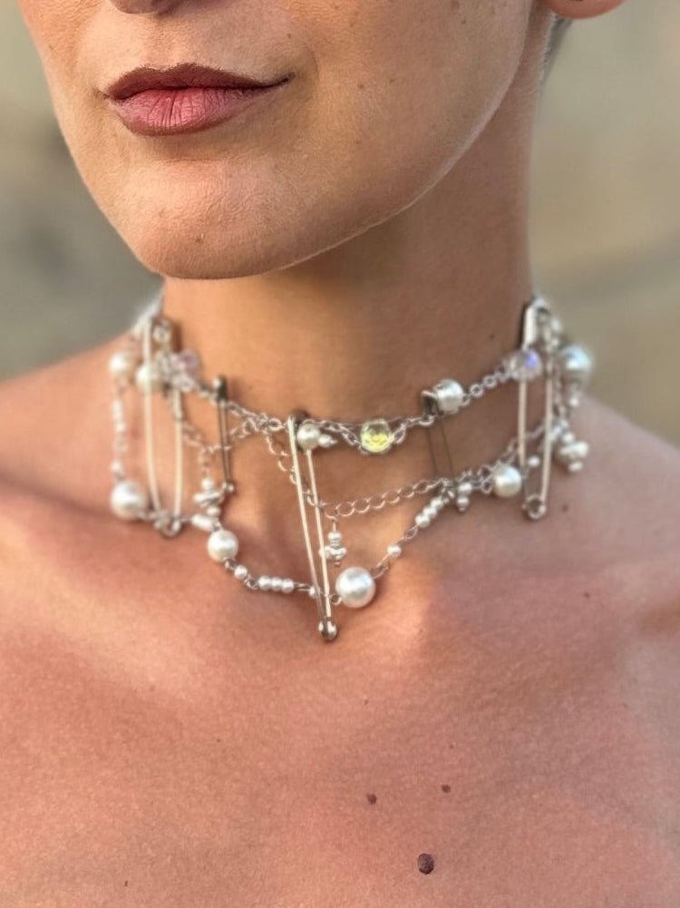 Designed 3 in 1 "Silver Whisper" necklace
