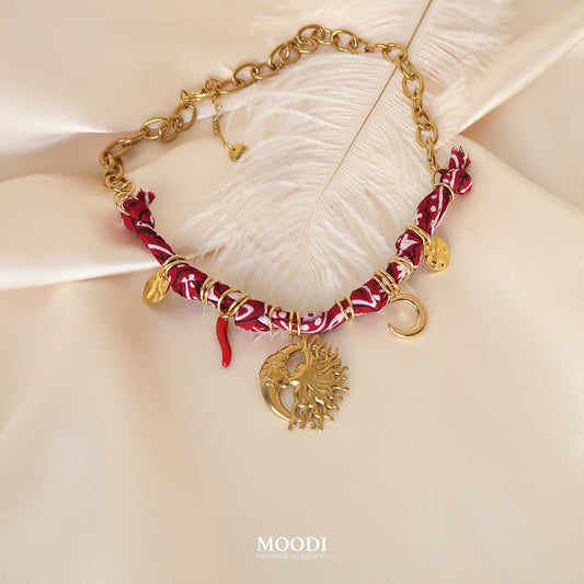 Колие "Red boho spicy"