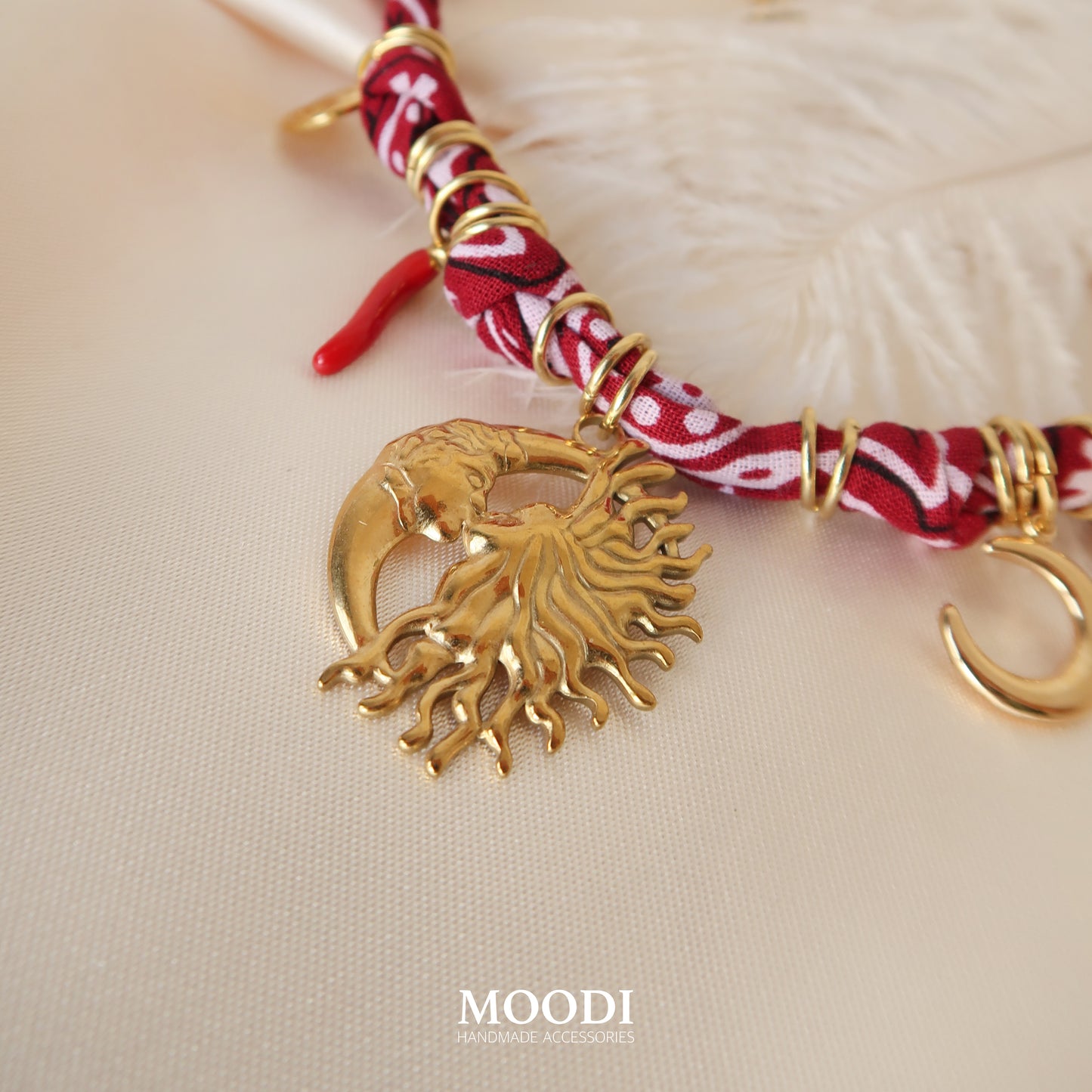 Колие "Red boho spicy"