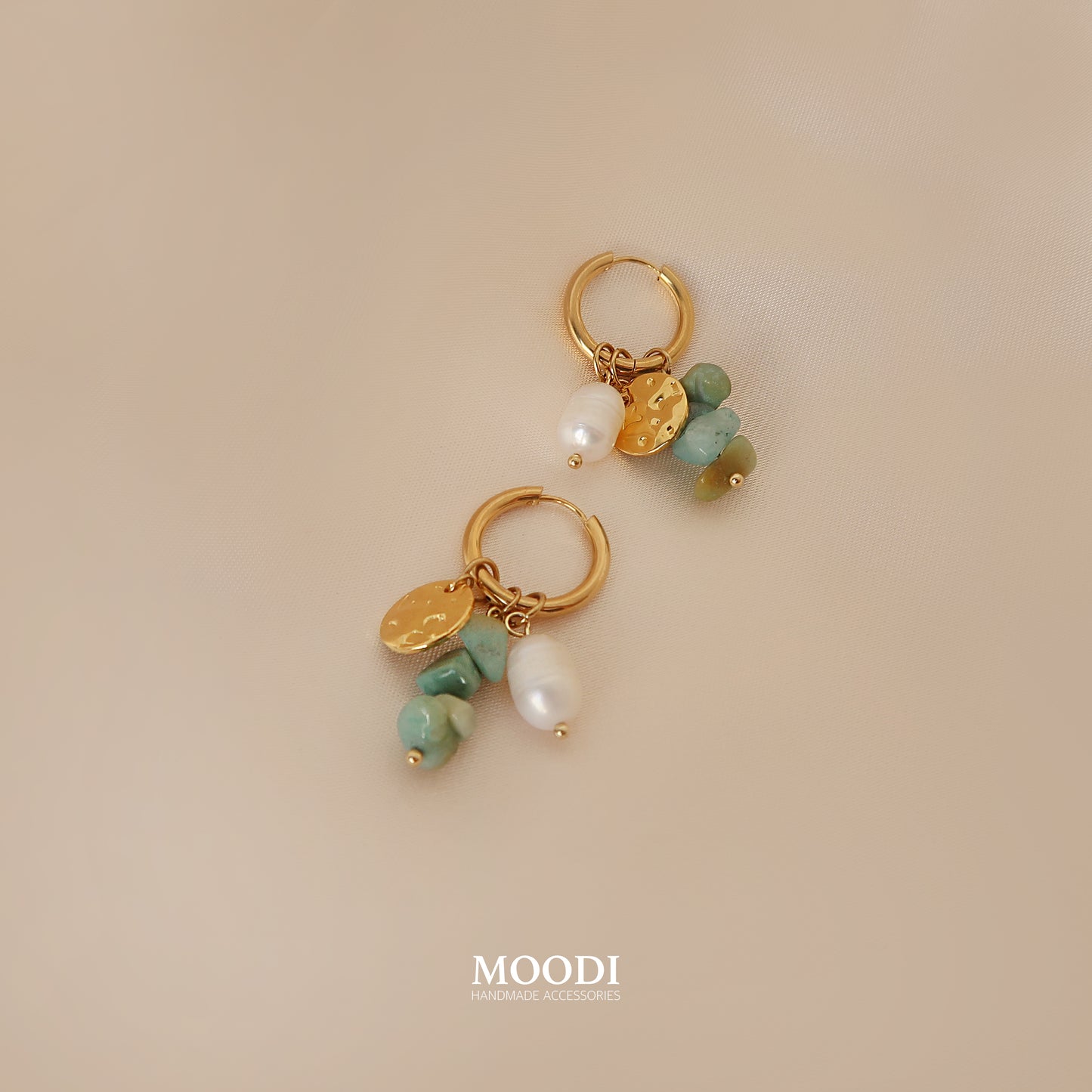 Обеци "Luna" Amazonite