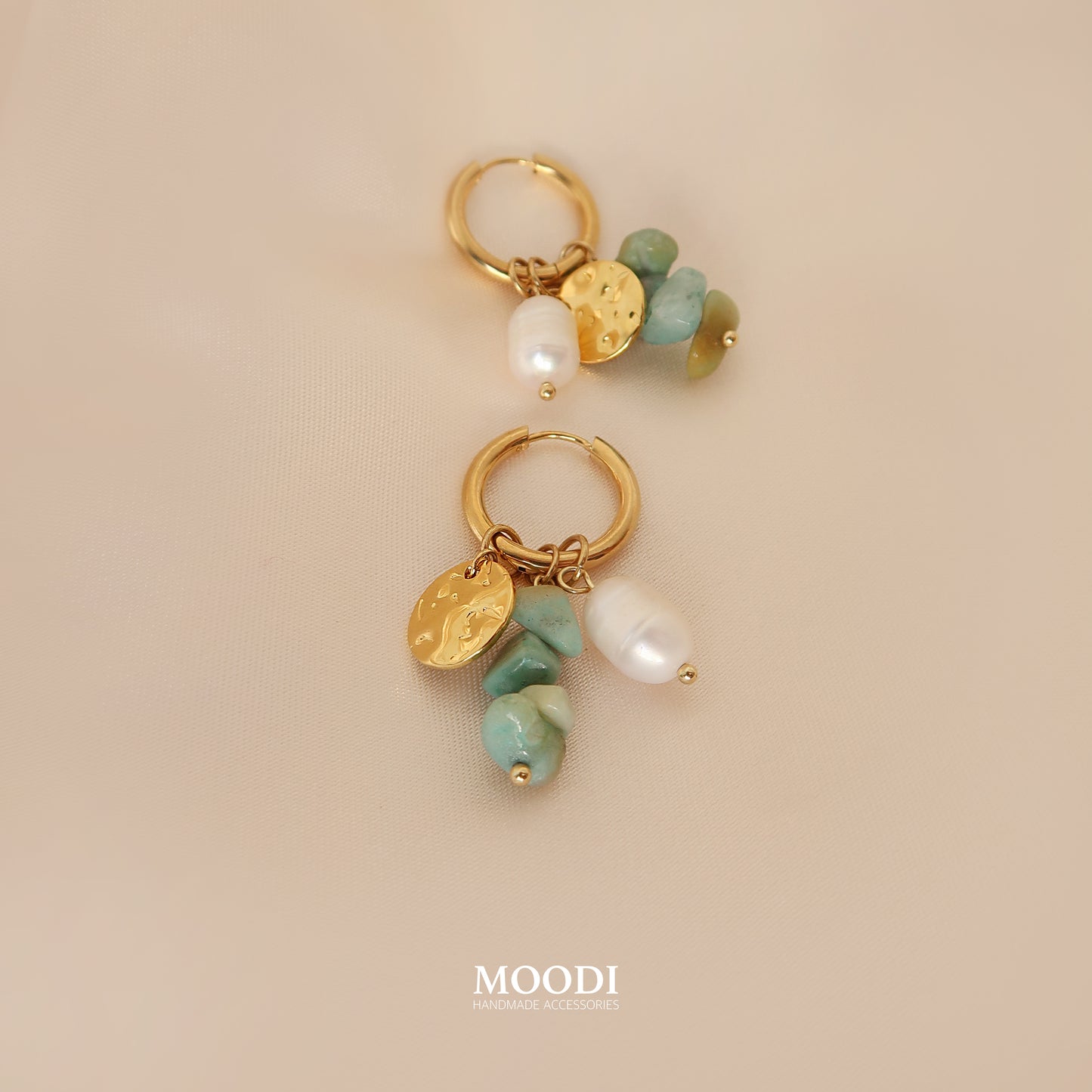 Обеци "Luna" Amazonite