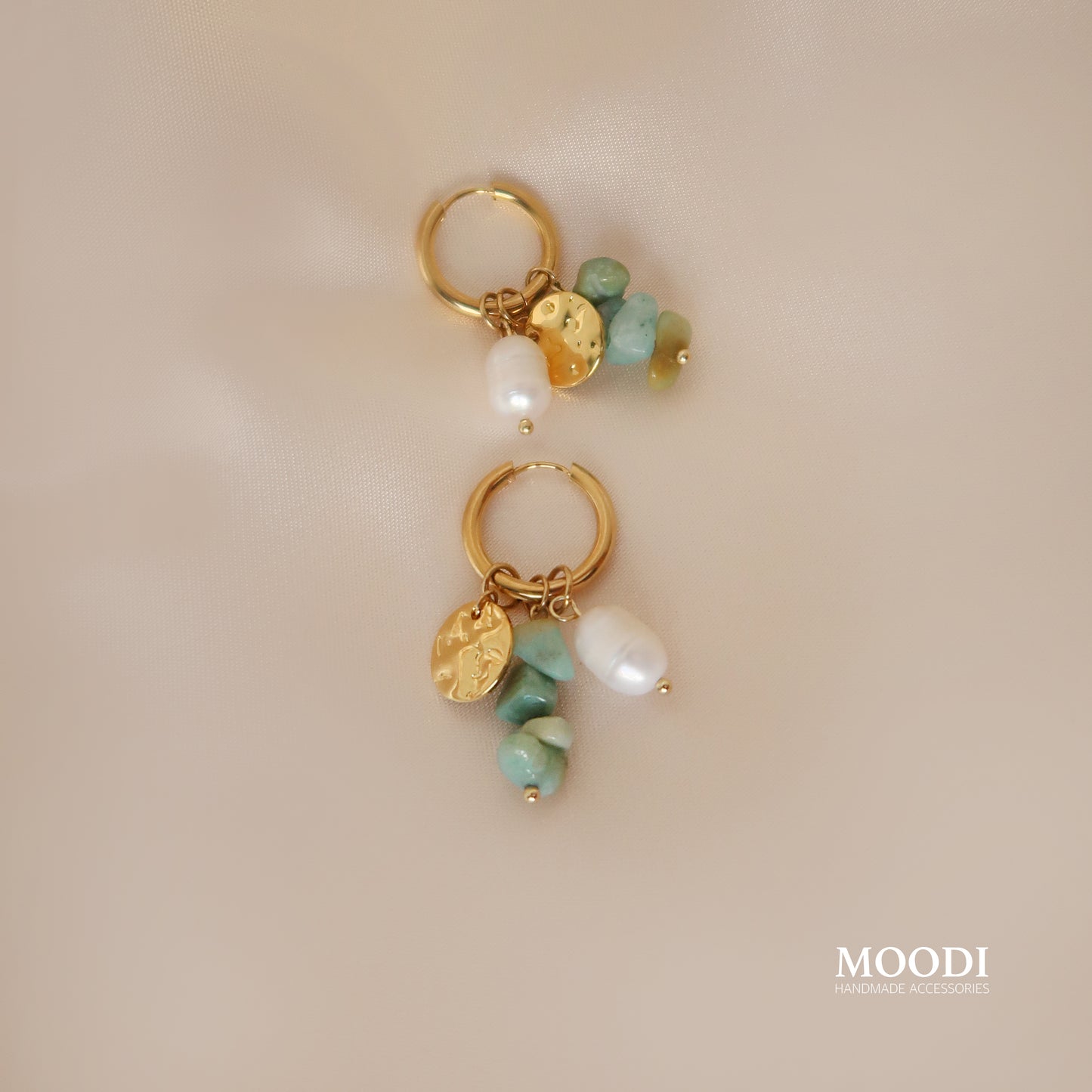 Обеци "Luna" Amazonite