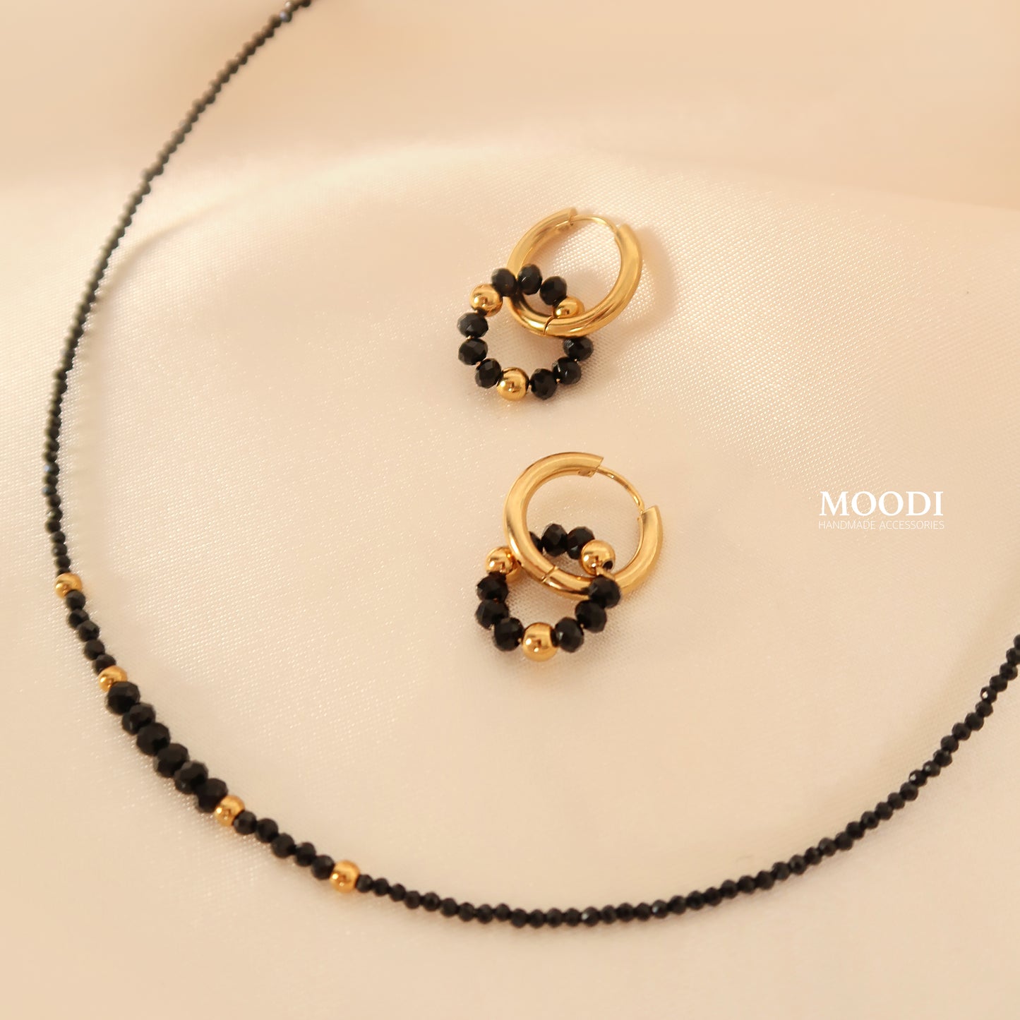 Обеци Халки от Черен Турмалин