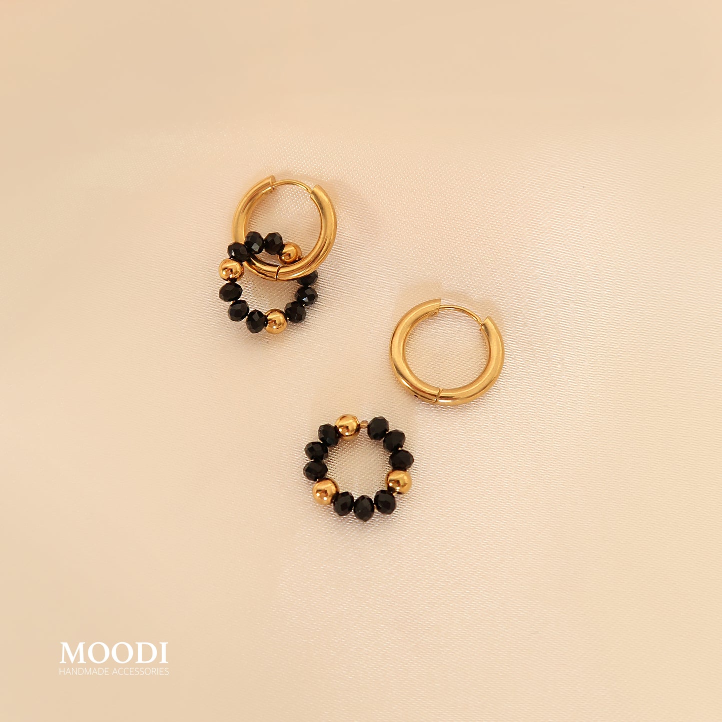 Обеци Халки от Черен Турмалин