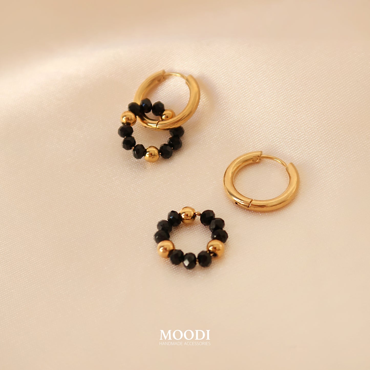 Обеци Халки от Черен Турмалин