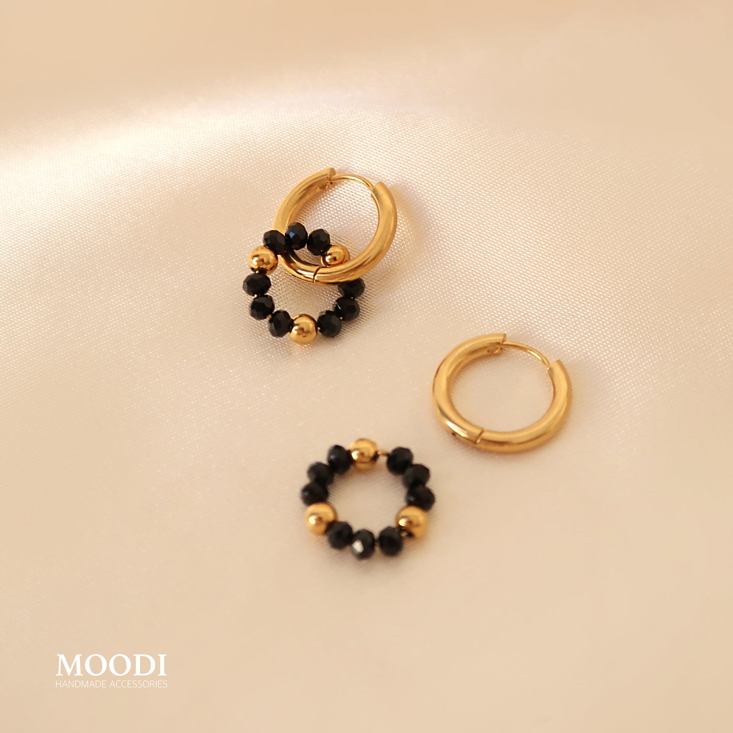 Обеци Халки от Черен Турмалин