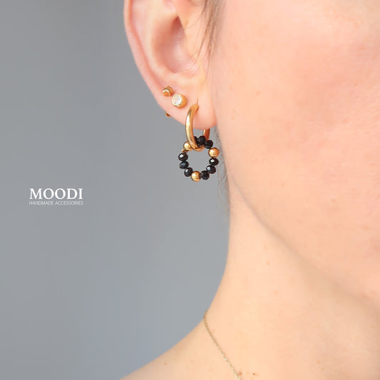 Обеци Халки от Черен Турмалин