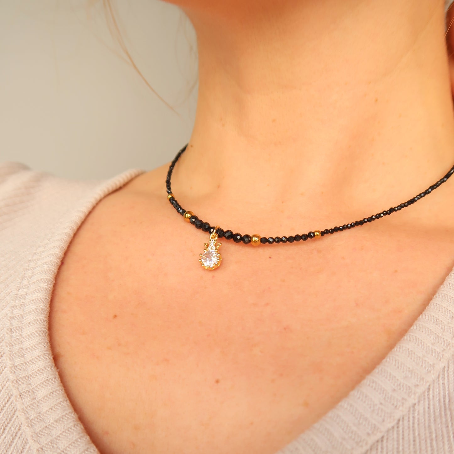 Колие от Черен Турмалин "Shine in Black"