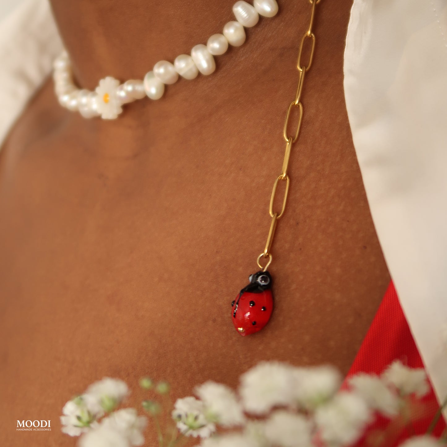 Колие "Daisies and ladybugs"