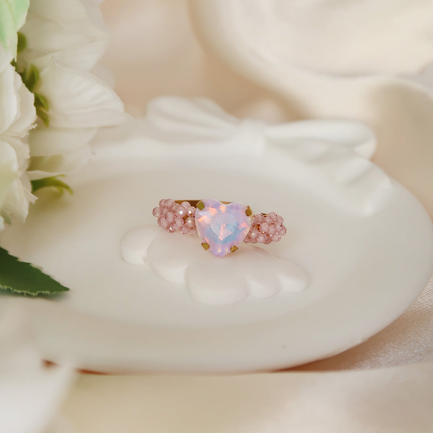 Pink Swarovski Hearth crystal Ring
