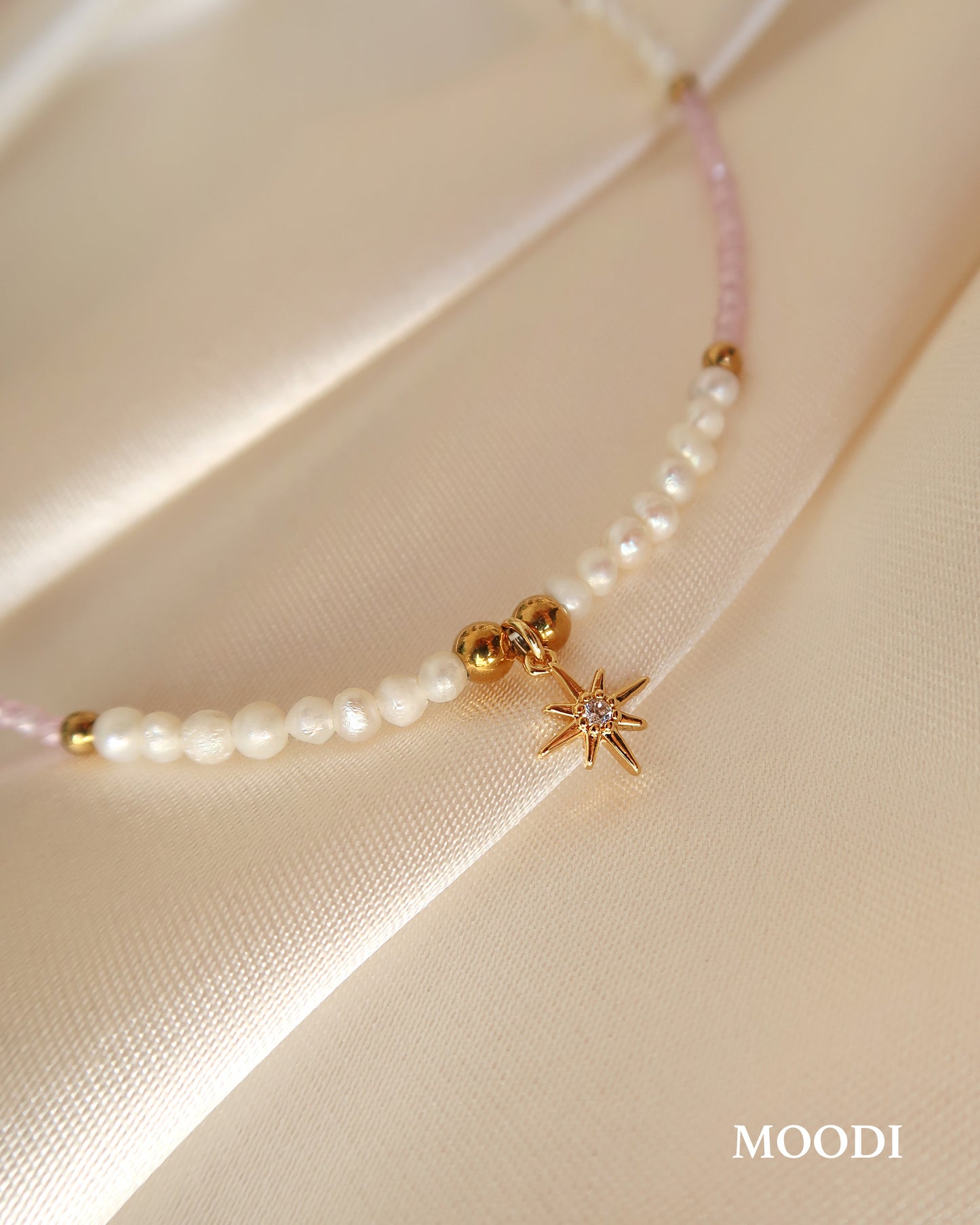 Колие "Soft star" перли и камъни swarovski