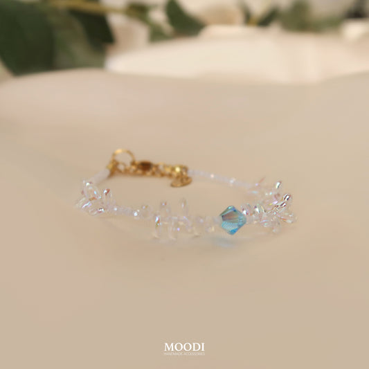 Гривна "Oblak" Лунен камък и Swarovski