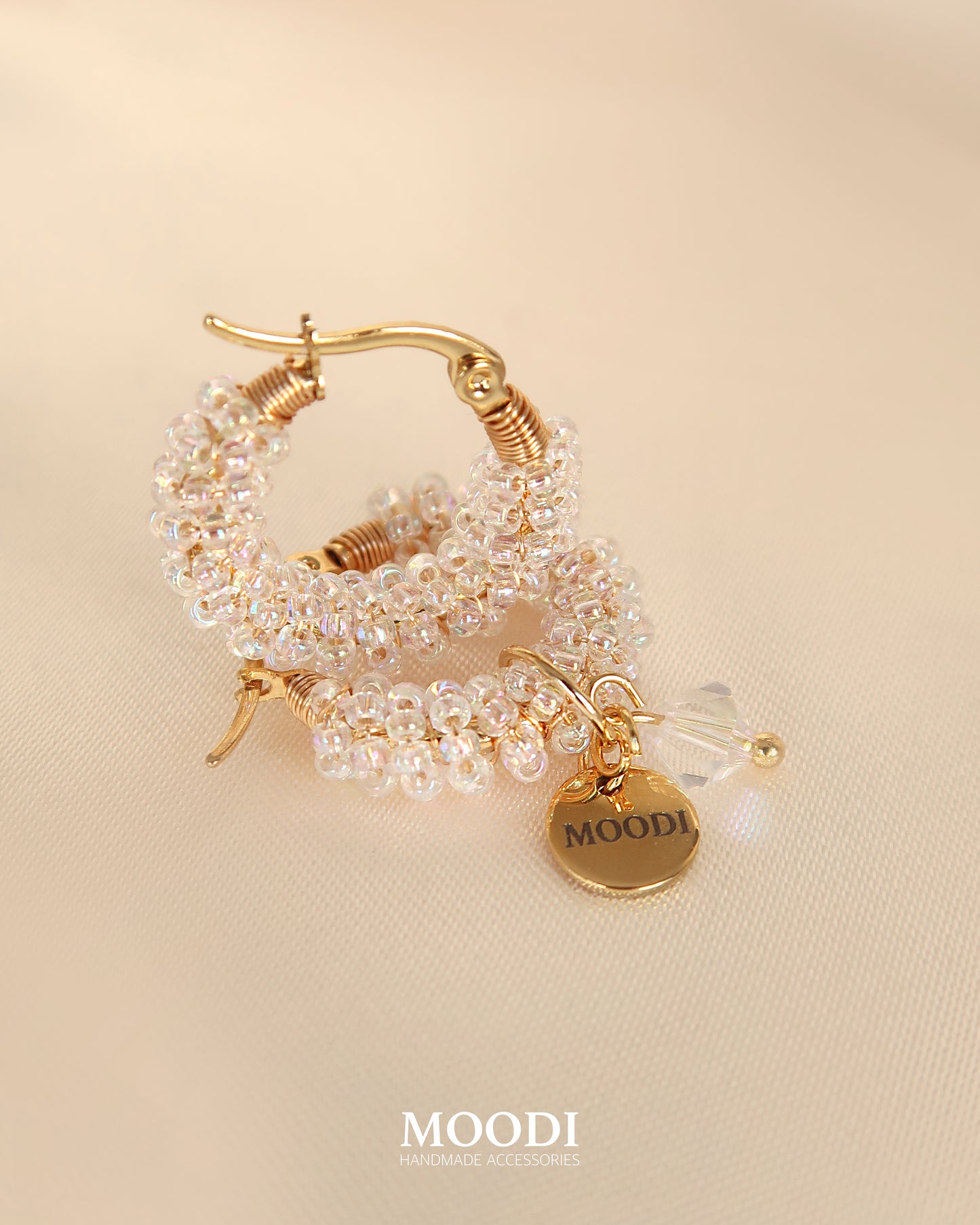 Обеци Hoop Crystal shine
