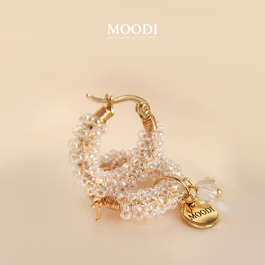 Обеци Hoop Crystal shine