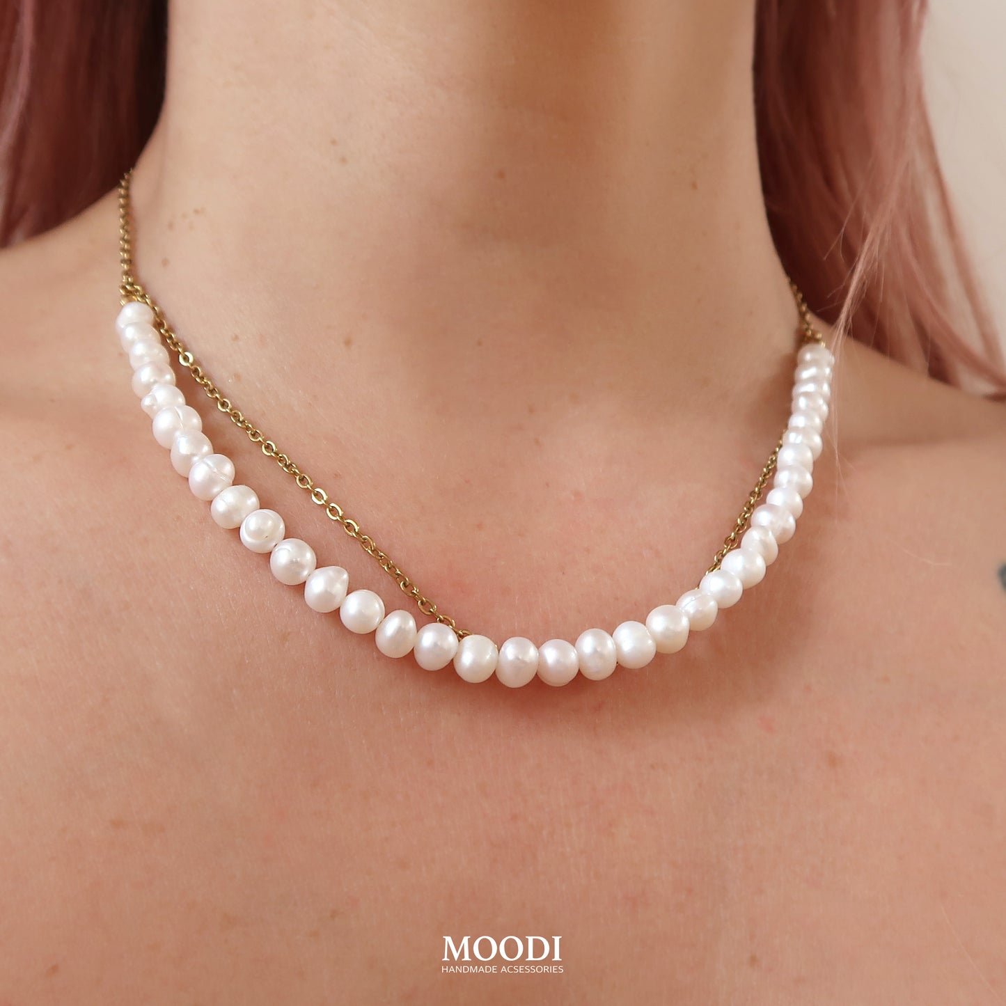 Колие "Mira" с естествени перли