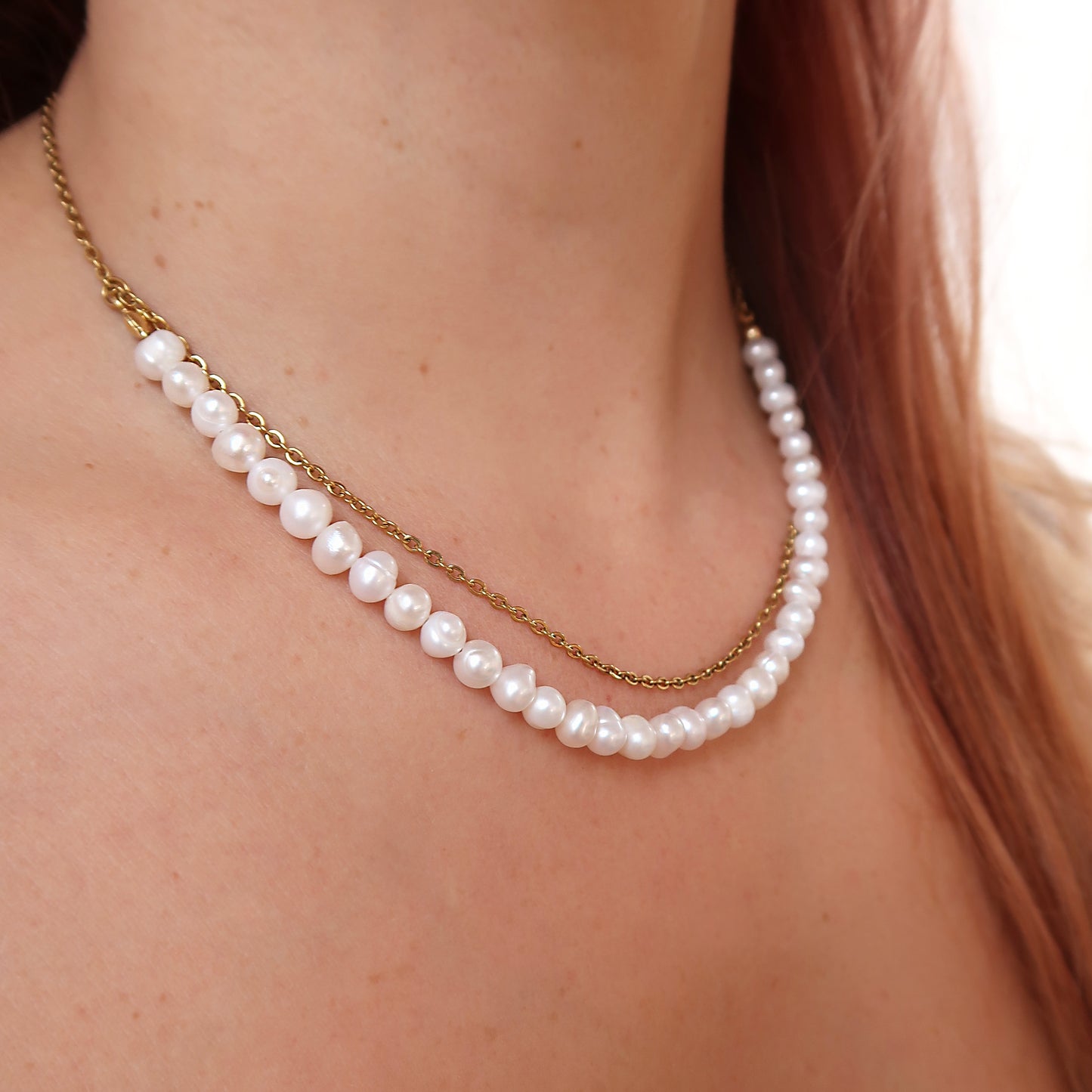 Колие "Mira" с естествени перли