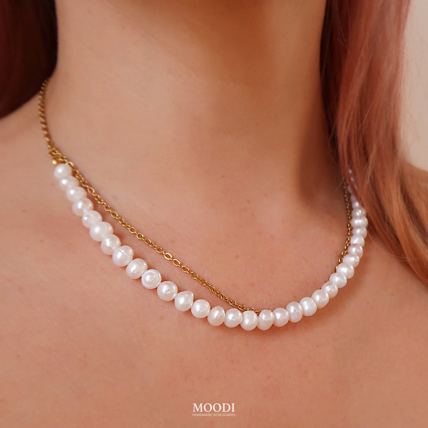 Колие "Mira" с естествени перли