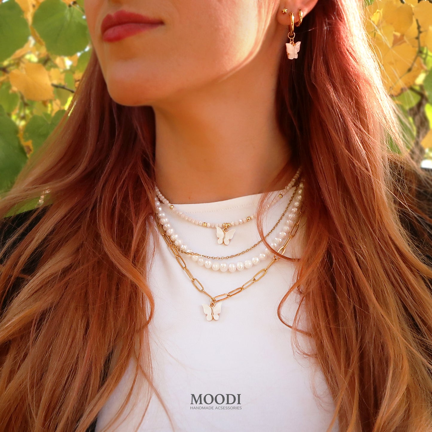 Колие Butterfly "Reni" Rose ash color